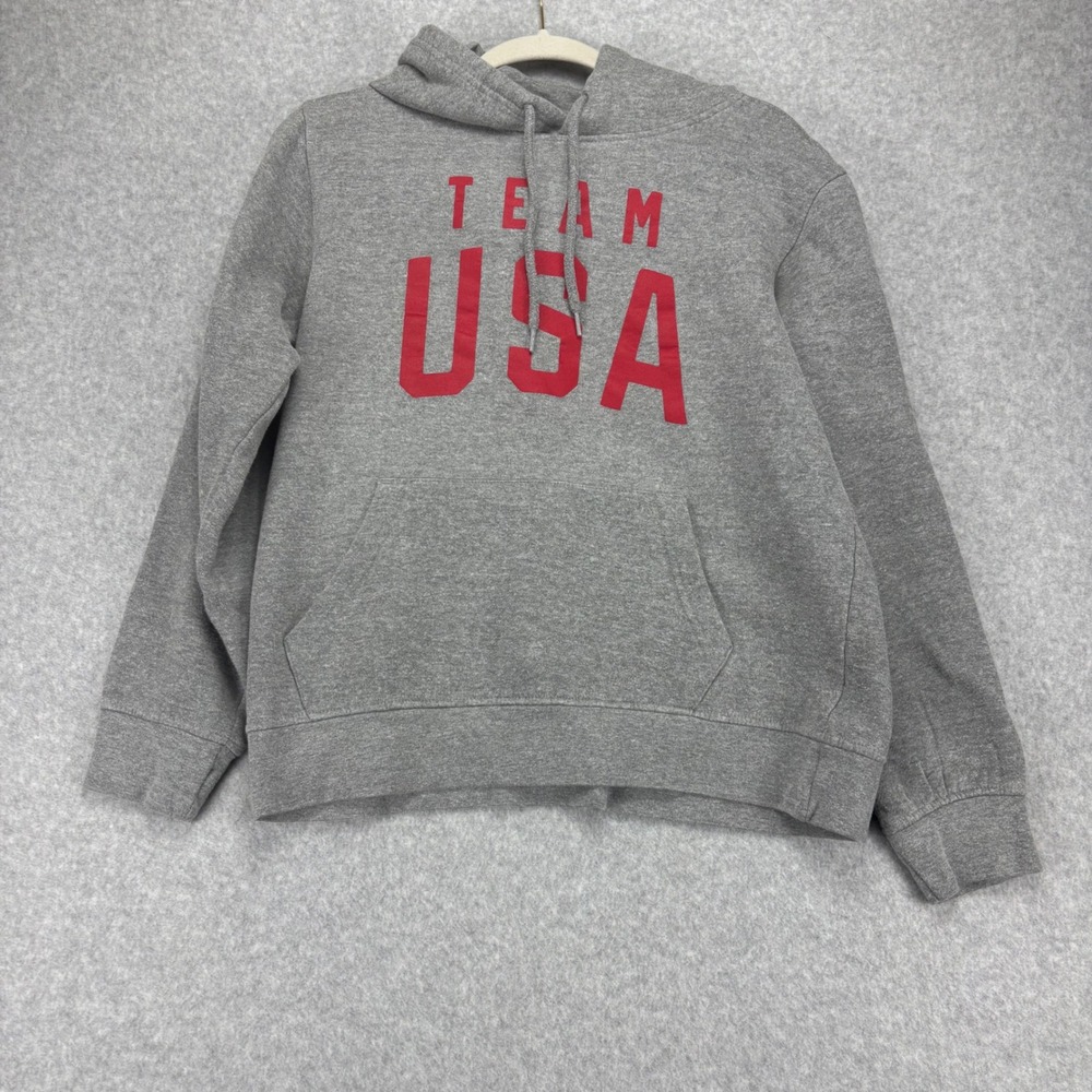 Outerstuff Team USA Hoodie Womens L Gray Olympics Sweatshirt Patriotic Sporty